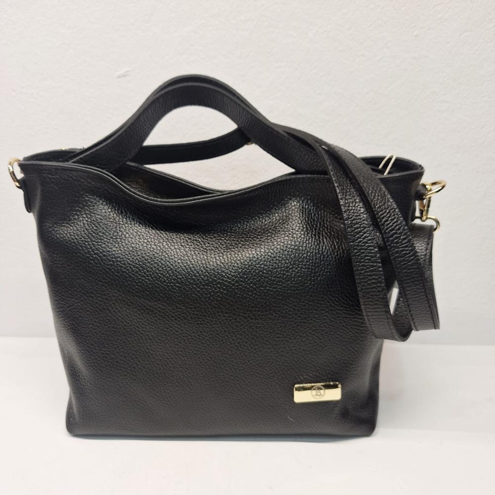 Bolso paquetero piel asas diagonales Manuel Gallardo negro
