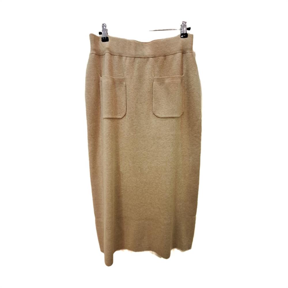 Falda punto larga Lemaille beige