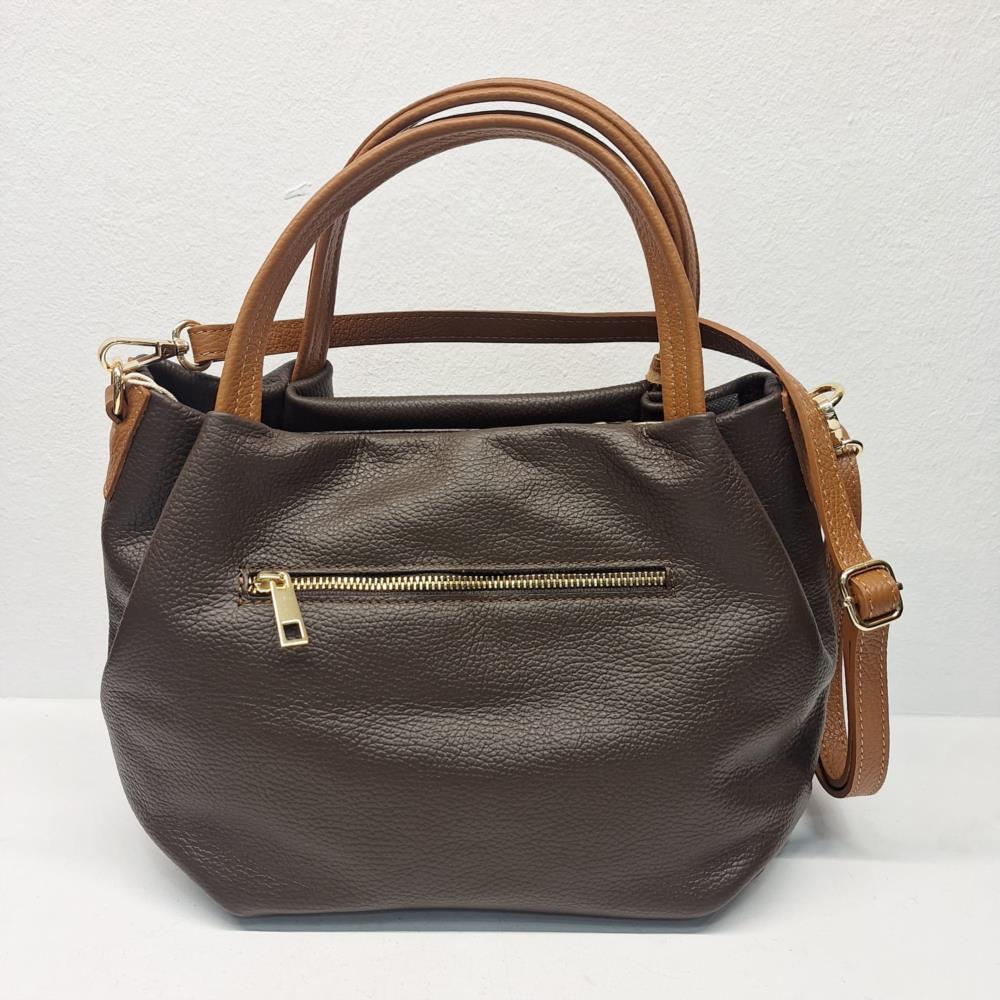 Bolso abombonerado piel con borlas Manuel Gallardo marrón trasera