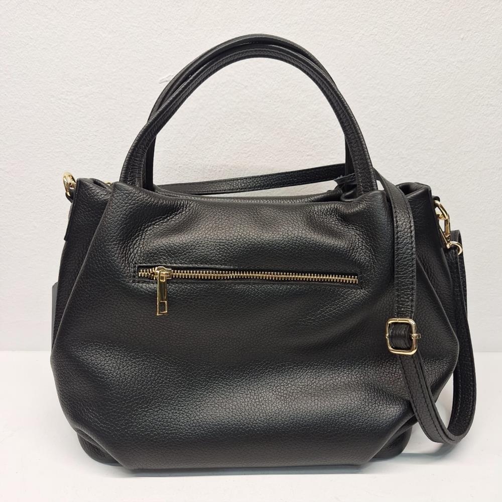 Bolso abombonerado piel con borlas Manuel Gallardo negro trasera