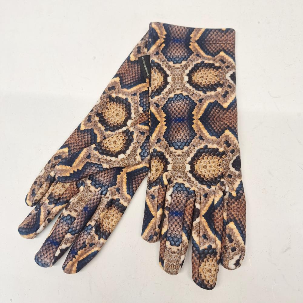 Guantes estampado pytón  marrón
