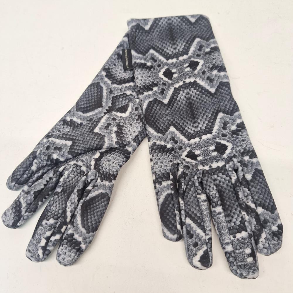 Guantes estampado pytón  gris