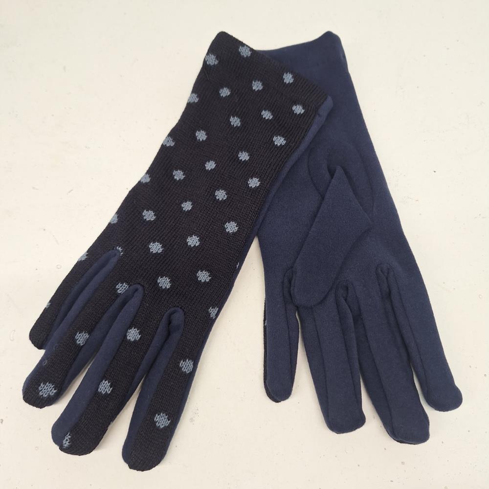 Guante punto con polar topos azul
