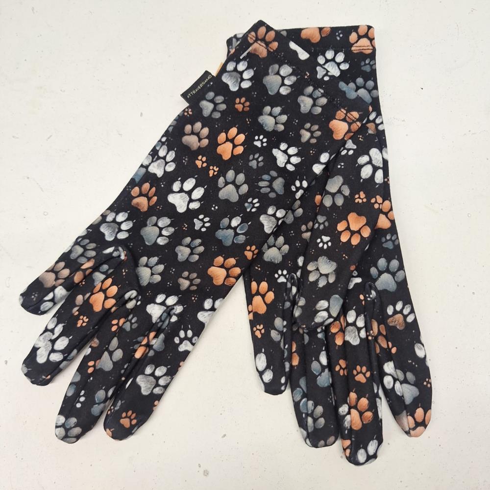 Guante estampado huellas negro