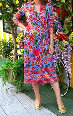Maxi vestido con nudo estampado flores Lemaille 25050