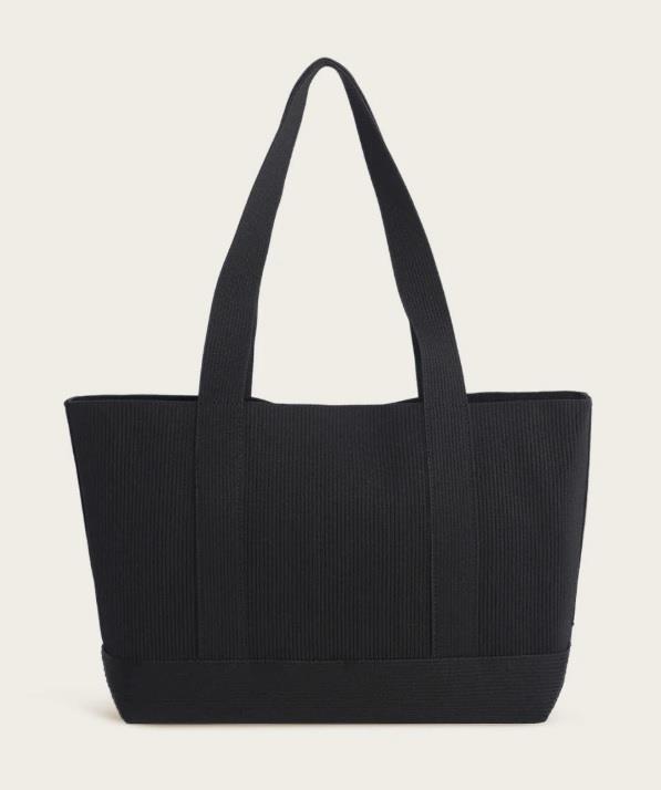 Bolso shopping goma rayada 51001 negro trasera