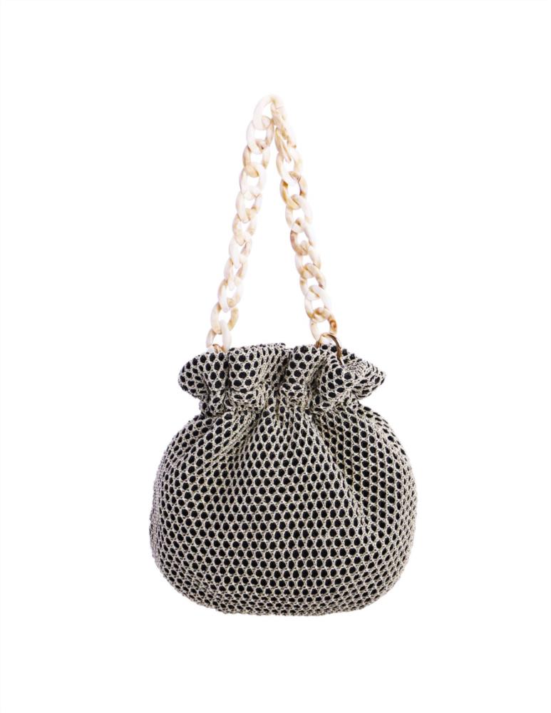 Bolso bombonera malla metal Eferri 37510 negro trasera