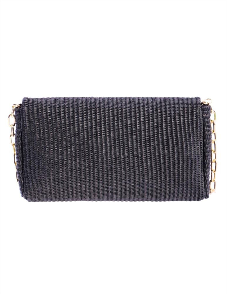Bolso cartera pajilla solapa Eferri 37590 negro negro