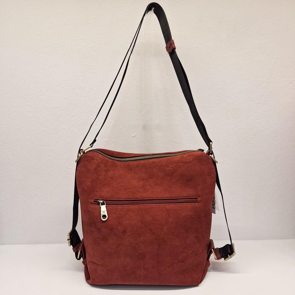 Bolso bandolera mochila vertical antelina Pepe Moll 252343 Cayetana trasera