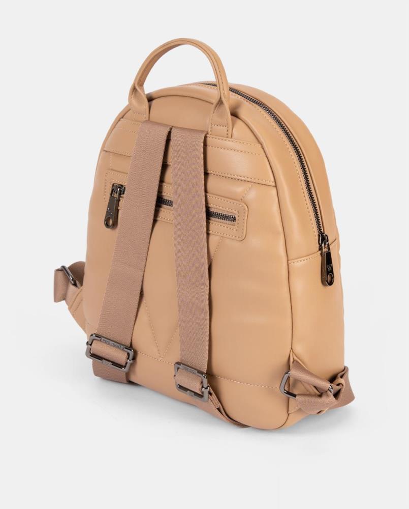 Mochila acolchada triángulos Pepe Moll Jessica beige trasera