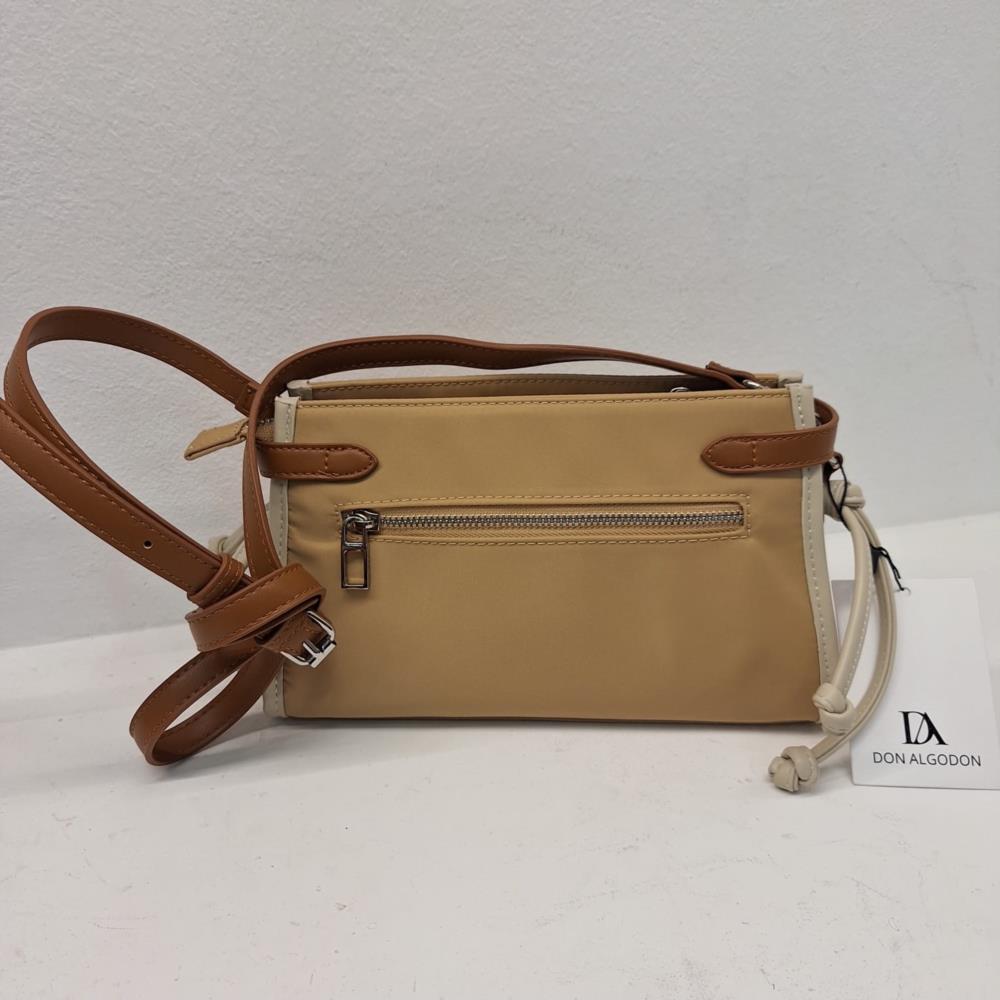 Bolso bandolera nylon Don algodón 78410 arena trasera