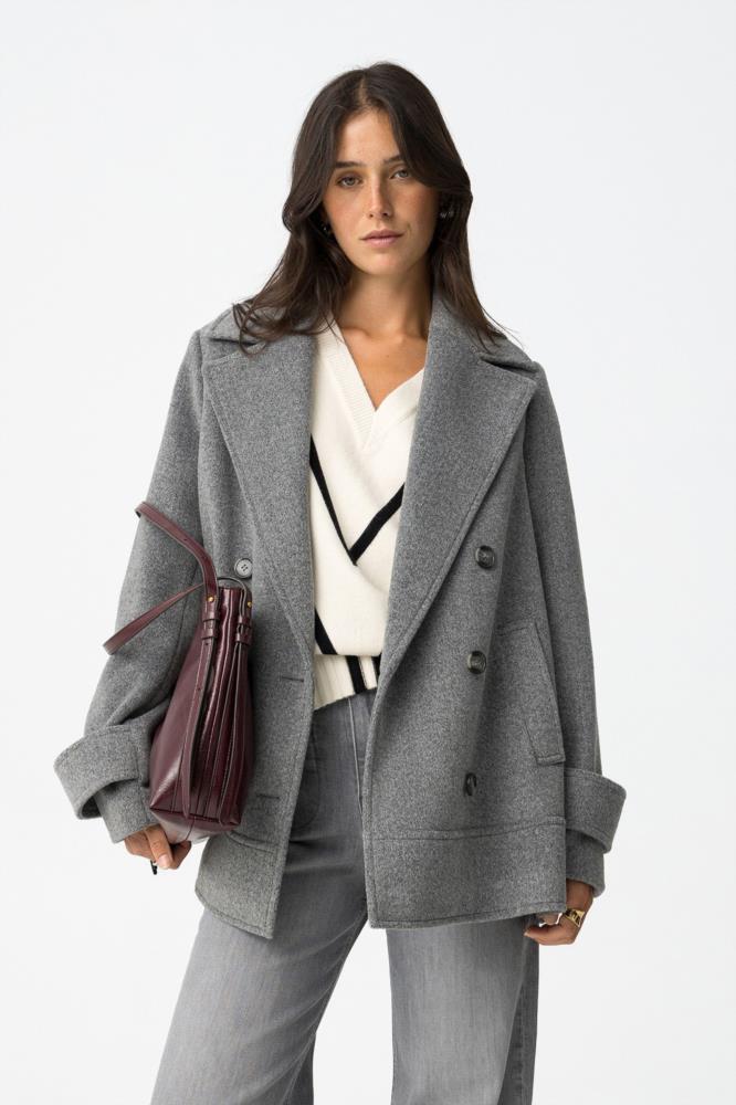 Chaqueton solapa y cuello doble botonadura Tiffosi Surry gris