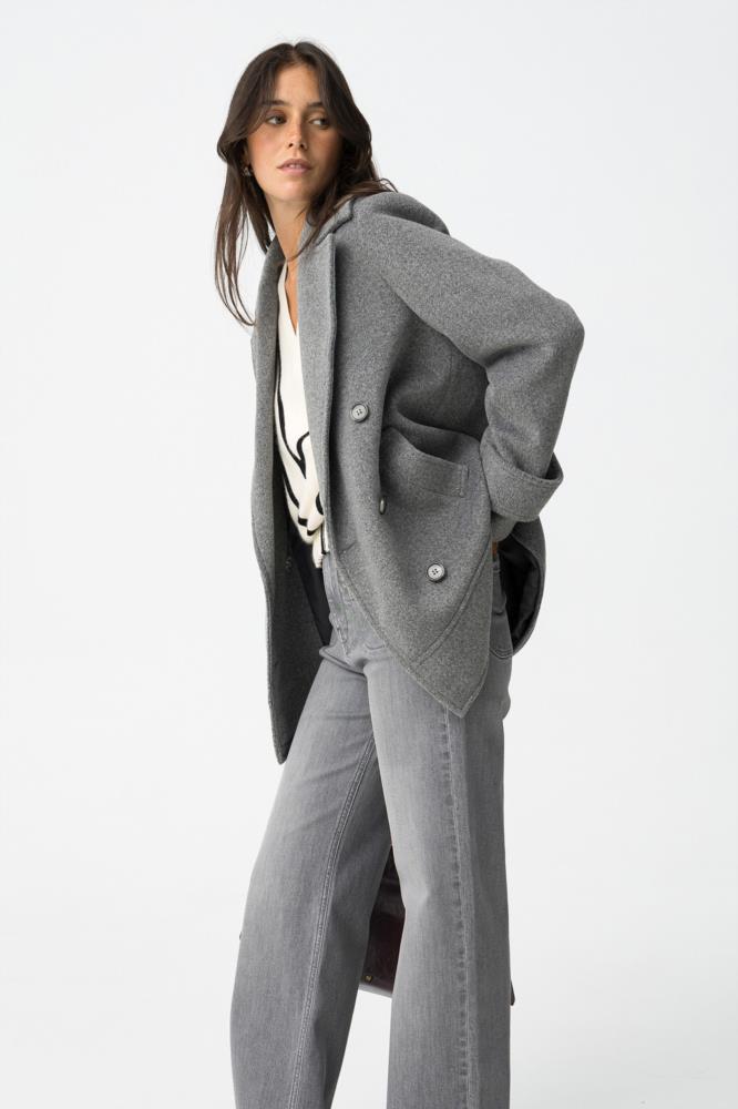 Chaqueton solapa y cuello doble botonadura Tiffosi Surry gris lateral