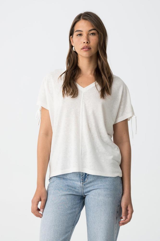 Camiseta cuello pico con jareta Tiffosi Pepita blanco