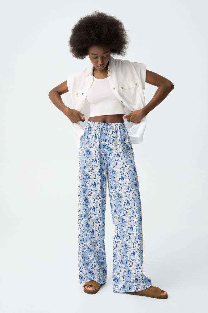 Pantalón palazzo goma estampado pasley Tiffosi Parito