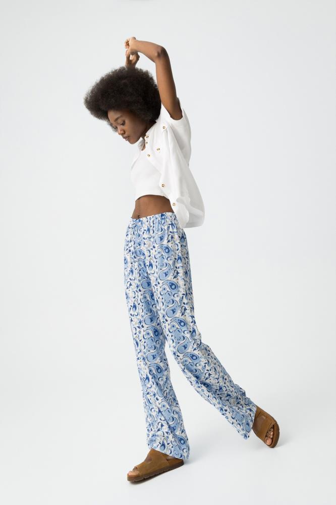 Pantalón palazzo goma estampado pasley Tiffosi Parito lateral