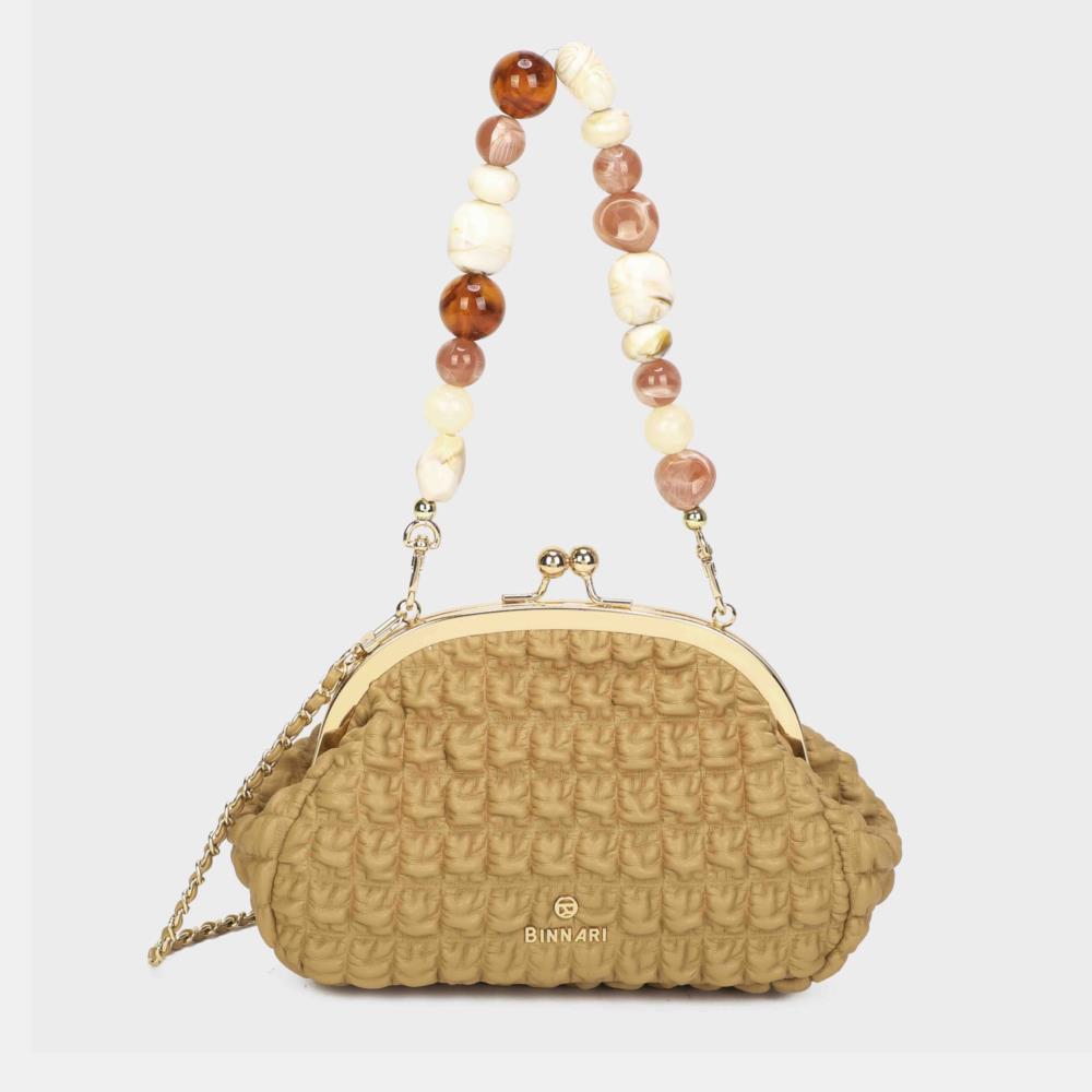 Bolso boquilla raviolis asa caramelos Binnari Luna camel