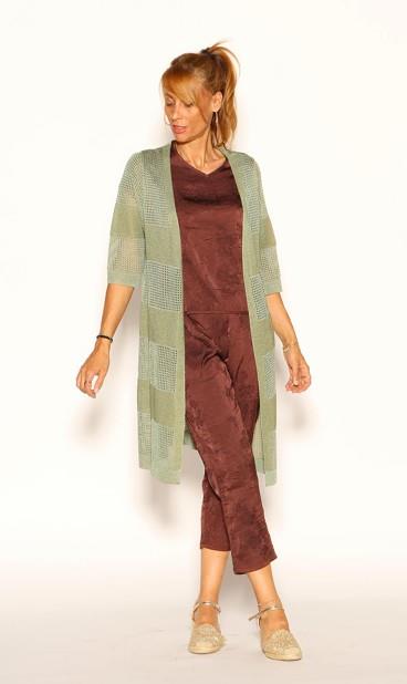 Chaqueta larga calada Lemaille verde 8240 