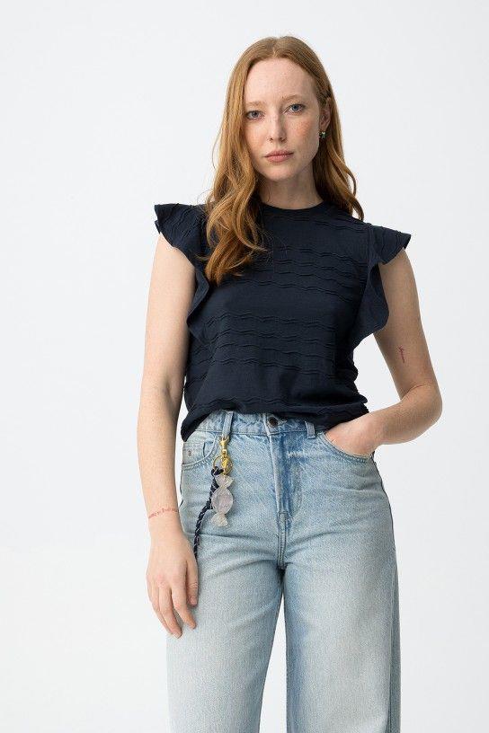 Camiseta sisa con volantito ondas Tiffosi Kyara