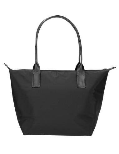 Bolso tote Grande nylon Longchamp Movom negro trasera