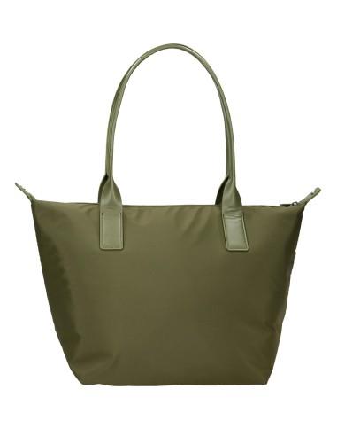 Bolso tote Grande nylon Longchamp Movom verde trasera