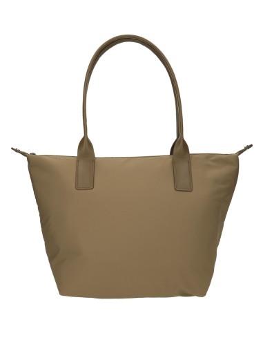 Bolso tote Grande nylon Longchamp Movom taupe trasera