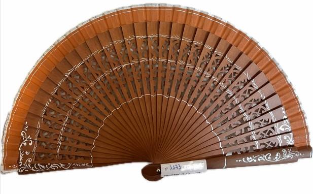 Abanico sapeli 19cm liso con calado Raser