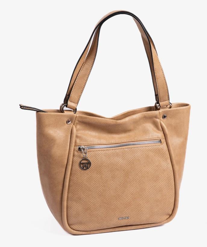 Bolso paquetero frontal punteado Matties 21065 Mellow cuero