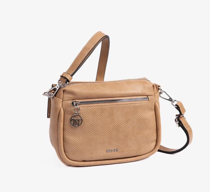 Bolso bandolera lowi frontal punteado Matties 21068 Mellow cuero
