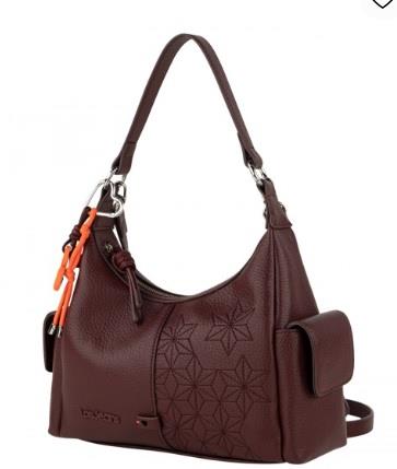 Bolso gondola con bolsos laterales Arsamar Lois granate