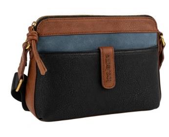 Bolso bandolera pequeño tricolor Arsamar Lois 329879 negro