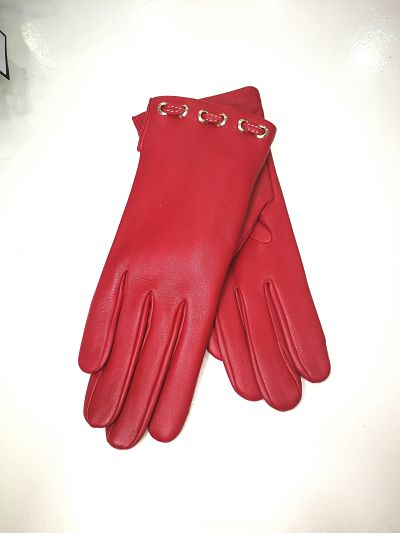 Guantes de mujer piel Rojo